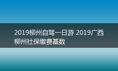 2019柳州自驾一日游 2019广西柳州社保缴费基数