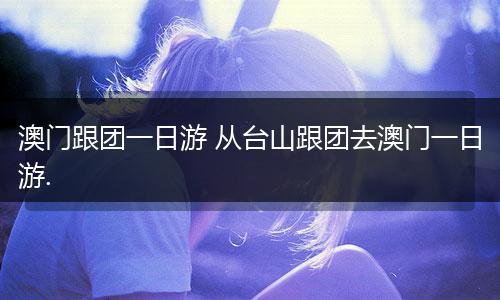 澳门跟团一日游 从台山跟团去澳门一日游.