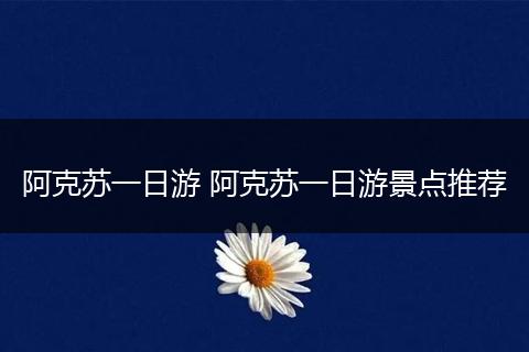 阿克苏一日游 阿克苏一日游景点推荐