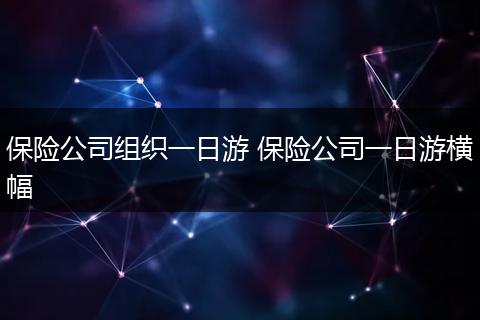 保险公司组织一日游 保险公司一日游横幅