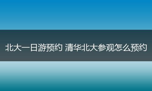 北大一日游预约 清华北大参观怎么预约