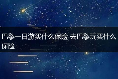 巴黎一日游买什么保险 去巴黎玩买什么保险