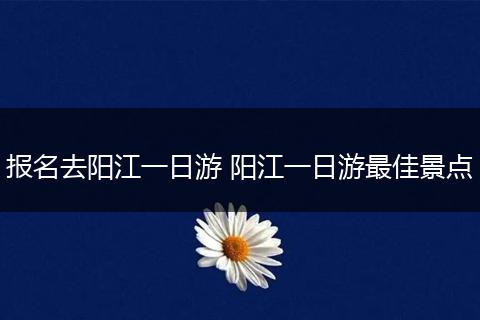 报名去阳江一日游 阳江一日游最佳景点