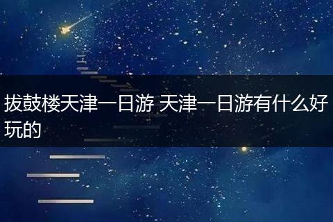 拔鼓楼天津一日游 天津一日游有什么好玩的
