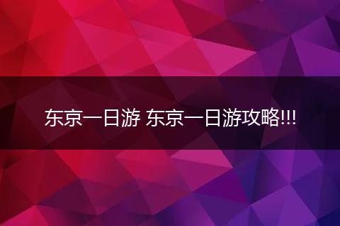 东京一日游 东京一日游攻略!!!