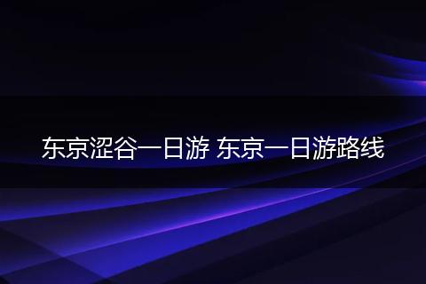 东京涩谷一日游 东京一日游路线