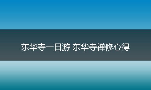 东华寺一日游 东华寺禅修心得