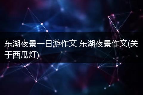 东湖夜景一日游作文 东湖夜景作文(关于西瓜灯)