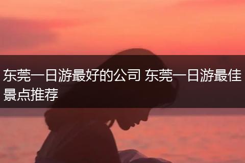 东莞一日游最好的公司 东莞一日游最佳景点推荐