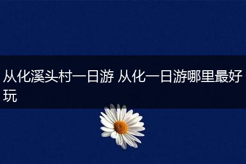 从化溪头村一日游 从化一日游哪里最好玩