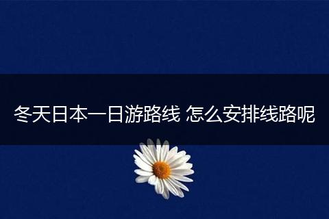 冬天日本一日游路线 怎么安排线路呢