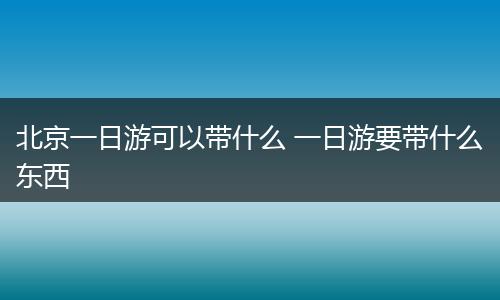 北京一日游可以带什么 一日游要带什么东西