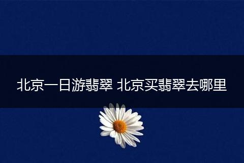 北京一日游翡翠 北京买翡翠去哪里