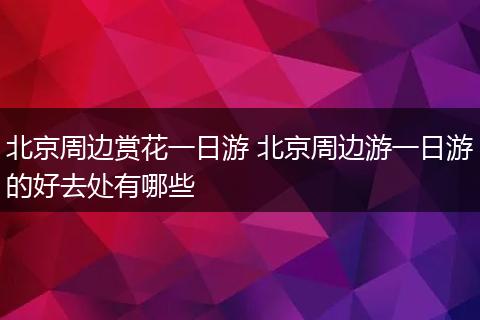 北京周边赏花一日游 北京周边游一日游的好去处有哪些