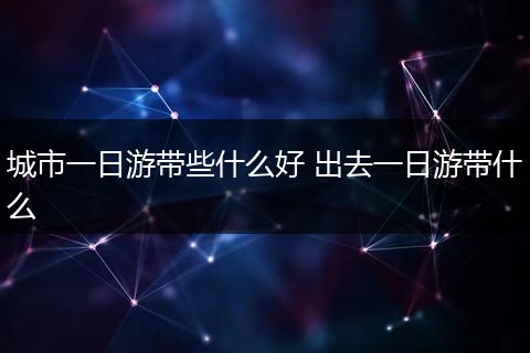 城市一日游带些什么好 出去一日游带什么