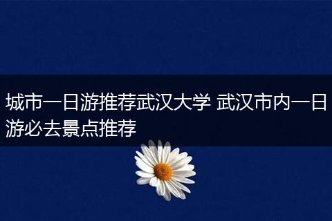 城市一日游推荐武汉大学 武汉市内一日游必去景点推荐