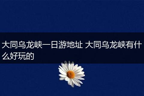 大同乌龙峡一日游地址 大同乌龙峡有什么好玩的