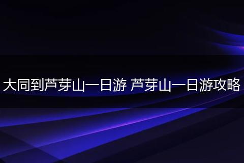 大同到芦芽山一日游 芦芽山一日游攻略