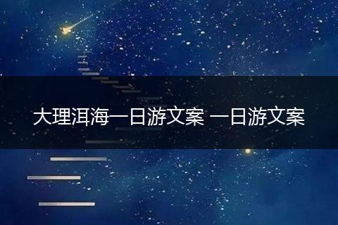 大理洱海一日游文案 一日游文案