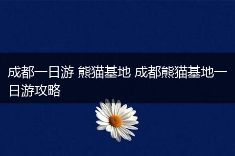 成都一日游 熊猫基地 成都熊猫基地一日游攻略