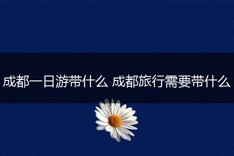 成都一日游带什么 成都旅行需要带什么