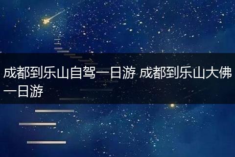 成都到乐山自驾一日游 成都到乐山大佛一日游