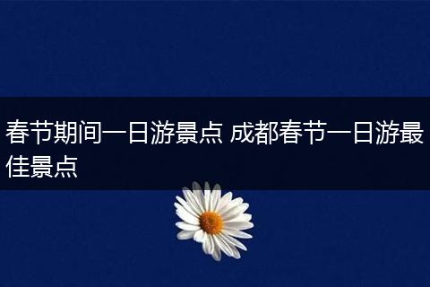 春节期间一日游景点 成都春节一日游最佳景点