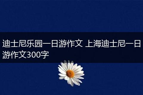 迪士尼乐园一日游作文 上海迪士尼一日游作文300字