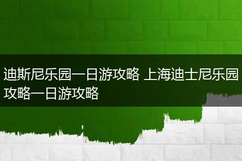 迪斯尼乐园一日游攻略 上海迪士尼乐园攻略一日游攻略