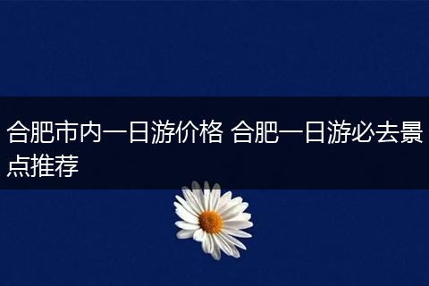 合肥市内一日游价格 合肥一日游必去景点推荐