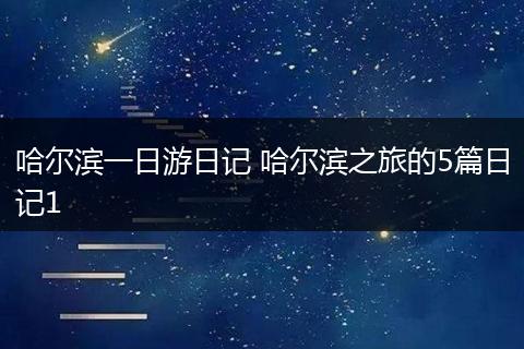 哈尔滨一日游日记 哈尔滨之旅的5篇日记1
