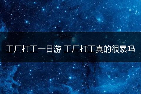 工厂打工一日游 工厂打工真的很累吗