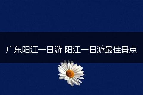 广东阳江一日游 阳江一日游最佳景点
