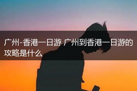 广州-香港一日游 广州到香港一日游的攻略是什么