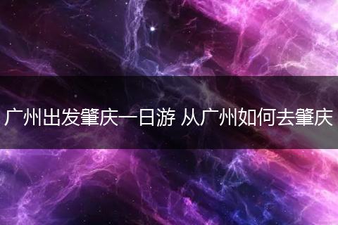 广州出发肇庆一日游 从广州如何去肇庆