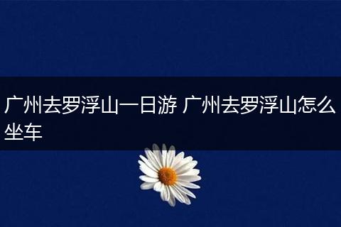 广州去罗浮山一日游 广州去罗浮山怎么坐车