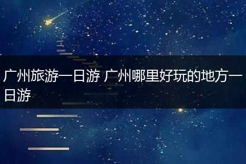 广州旅游一日游 广州哪里好玩的地方一日游