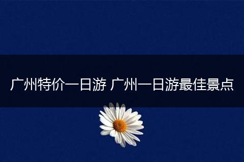 广州特价一日游 广州一日游最佳景点