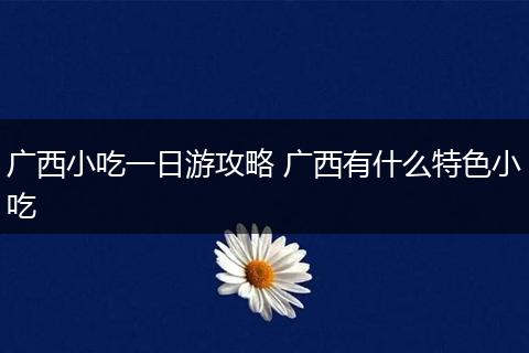 广西小吃一日游攻略 广西有什么特色小吃