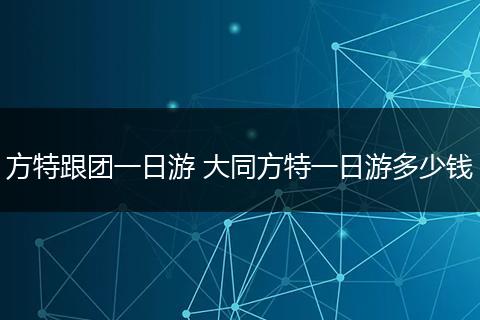 方特跟团一日游 大同方特一日游多少钱