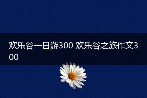 欢乐谷一日游300 欢乐谷之旅作文300