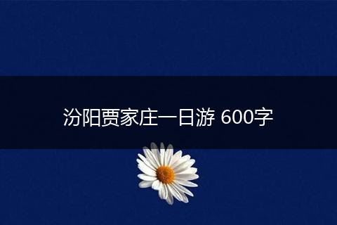 汾阳贾家庄一日游 600字