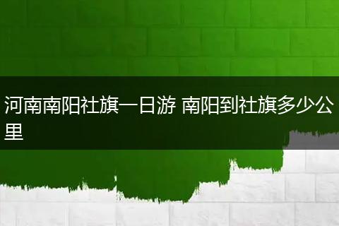 河南南阳社旗一日游 南阳到社旗多少公里