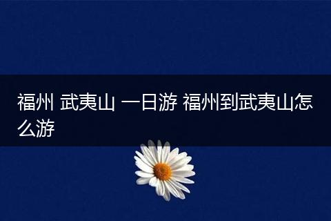 福州 武夷山 一日游 福州到武夷山怎么游