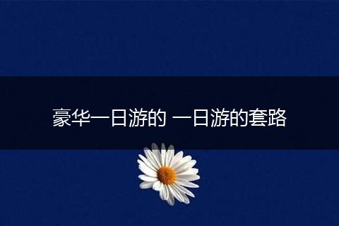 豪华一日游的 一日游的套路