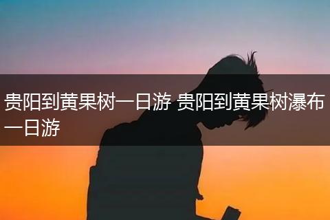 贵阳到黄果树一日游 贵阳到黄果树瀑布一日游