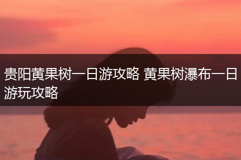 贵阳黄果树一日游攻略 黄果树瀑布一日游玩攻略
