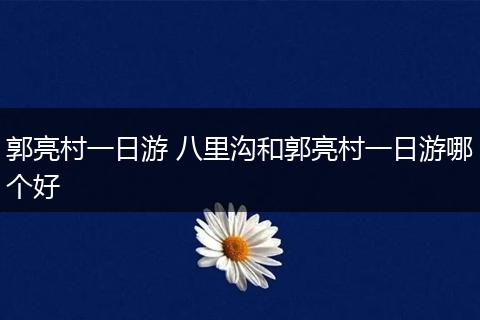 郭亮村一日游 八里沟和郭亮村一日游哪个好