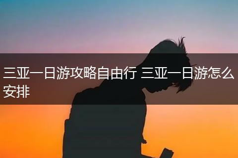 三亚一日游攻略自由行 三亚一日游怎么安排