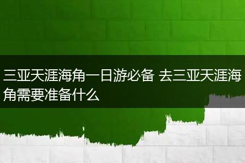 三亚天涯海角一日游必备 去三亚天涯海角需要准备什么